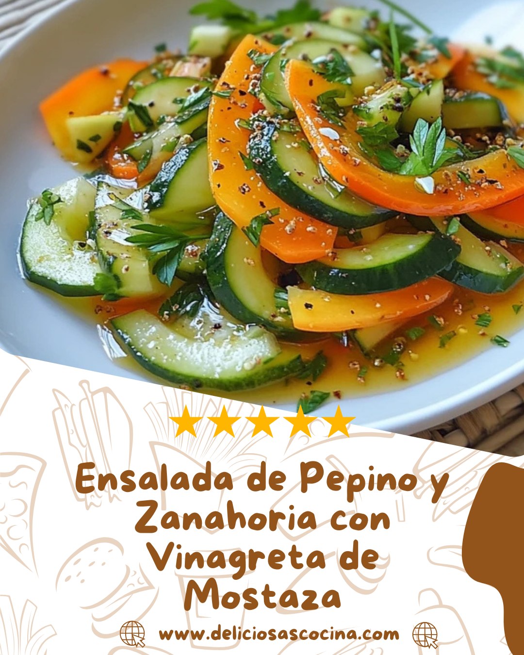 Ensalada de Pepino y Zanahoria con Vinagreta de Mostaza: Una Receta Fresca y Saludable